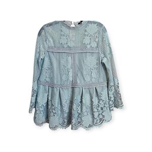 Miss Chievous Long Sleeve Lace Peplum,  Size Medium
